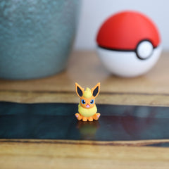 Chibi Flareon 3D Printed Figurine - Cute Pokemon Keychain & Model