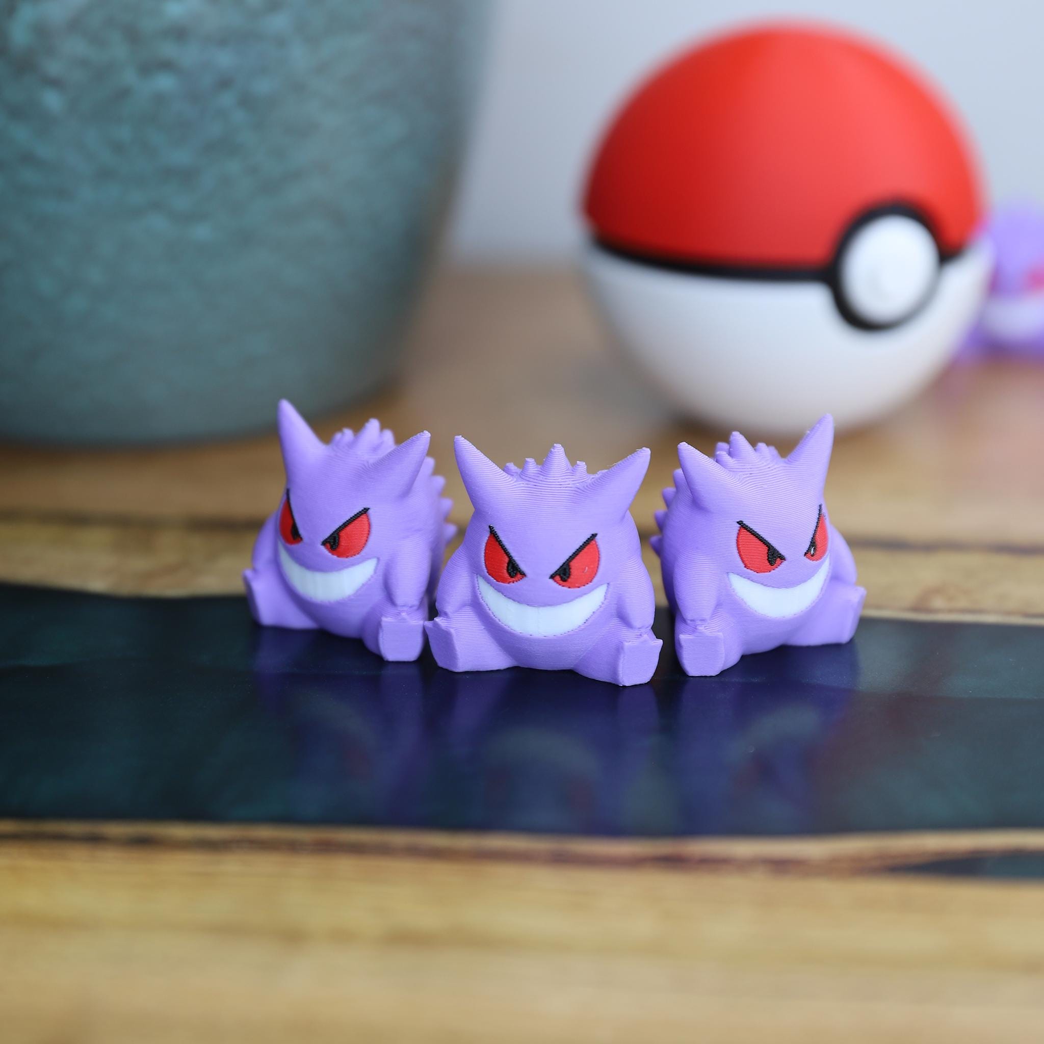 Chibi Gengar 3D Printed Figurine - Cute Pokemon Keychain & Model