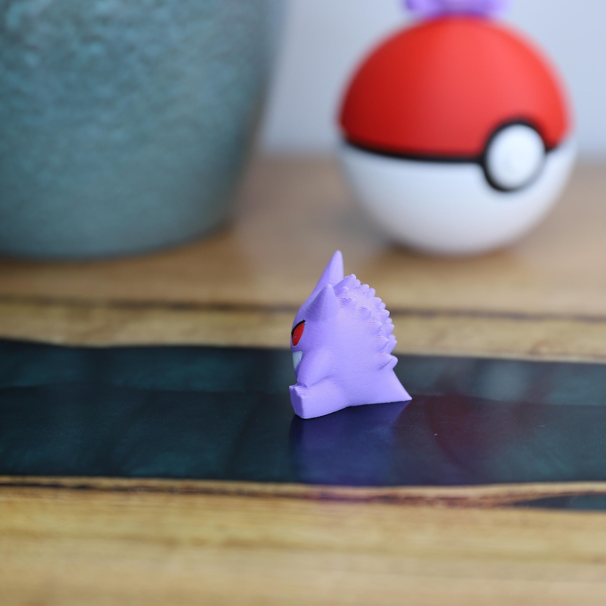 Chibi Gengar 3D Printed Figurine - Cute Pokemon Keychain & Model