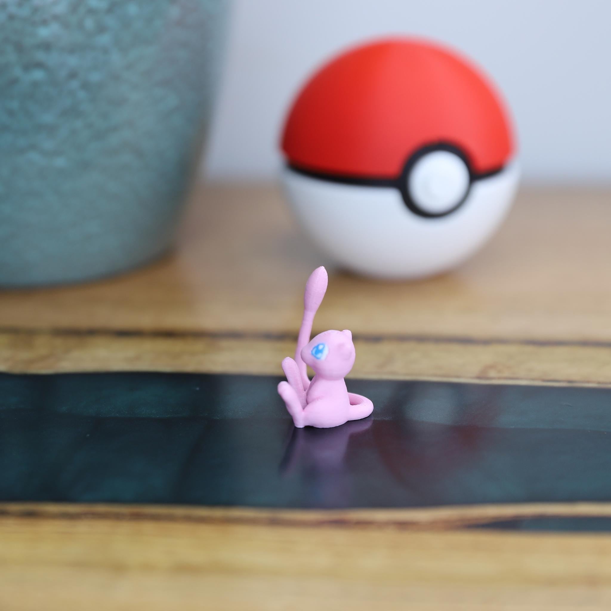 Chibi Mew 3D Printed Figurine - Cute Pokemon Keychain & Model