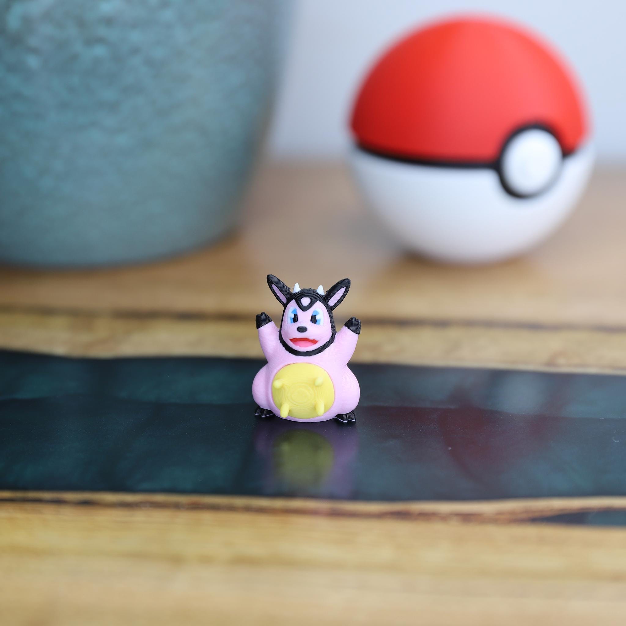 Chibi Miltank 3D Printed Figurine - Cute Pokemon Keychain & Model