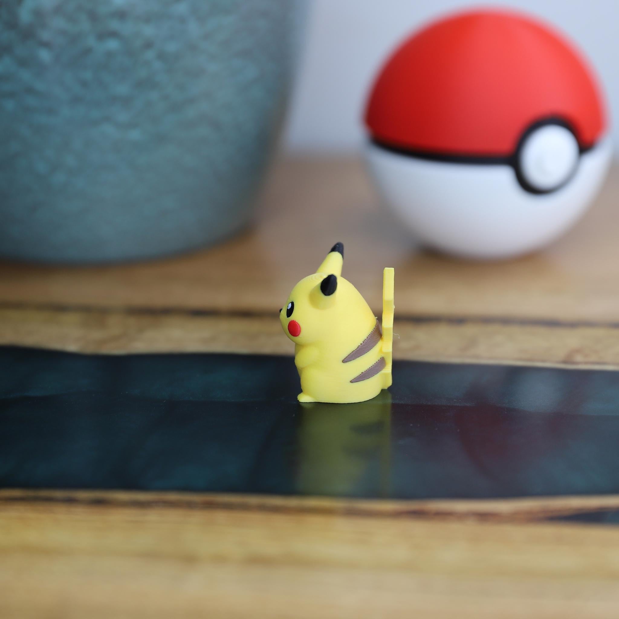 Chibi Pikachu 3D Printed Figurine - Cute Pokemon Keychain & Model