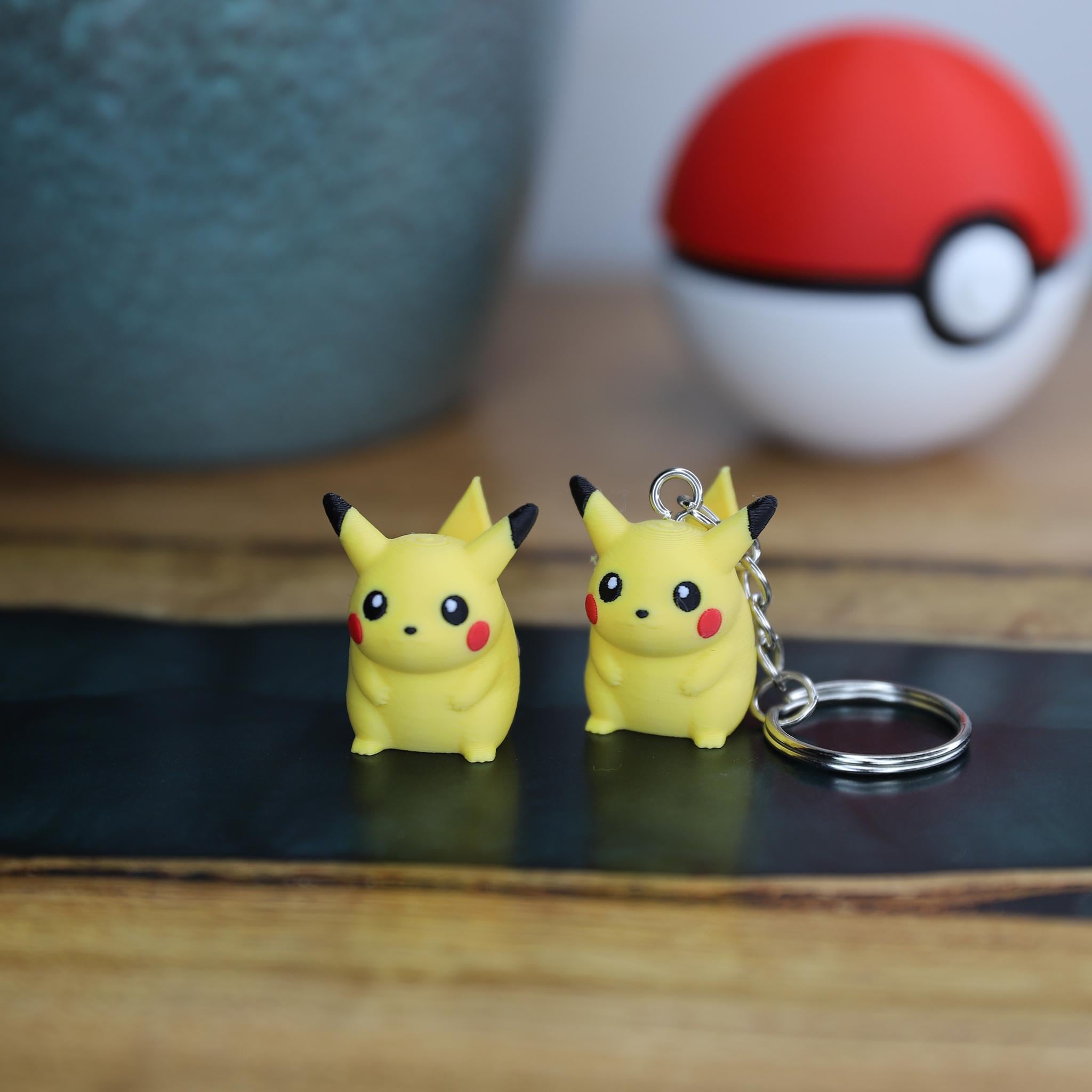 Chibi Pikachu 3D Printed Figurine - Cute Pokemon Keychain & Model